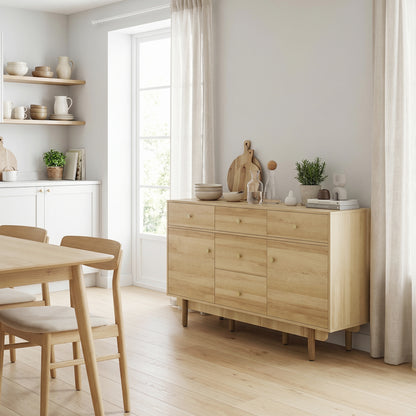 Sideboard Soft Close Doors Wood Legs Walnut
