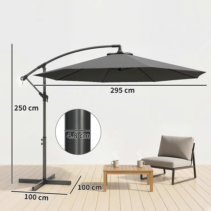 3(m) Banana Parasol Cantilever Umbrella Garden