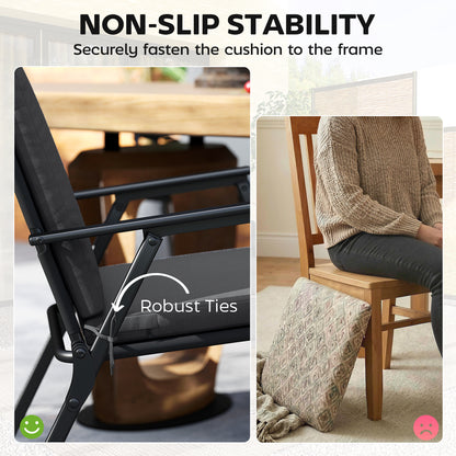 2Pcs Garden Chair Cushions, Waterproof Seat Pads, Dark Grey