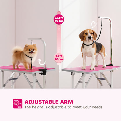 Foldable Dog Grooming Table Adjustable Arm for Small Dogs 81x49x80 cm