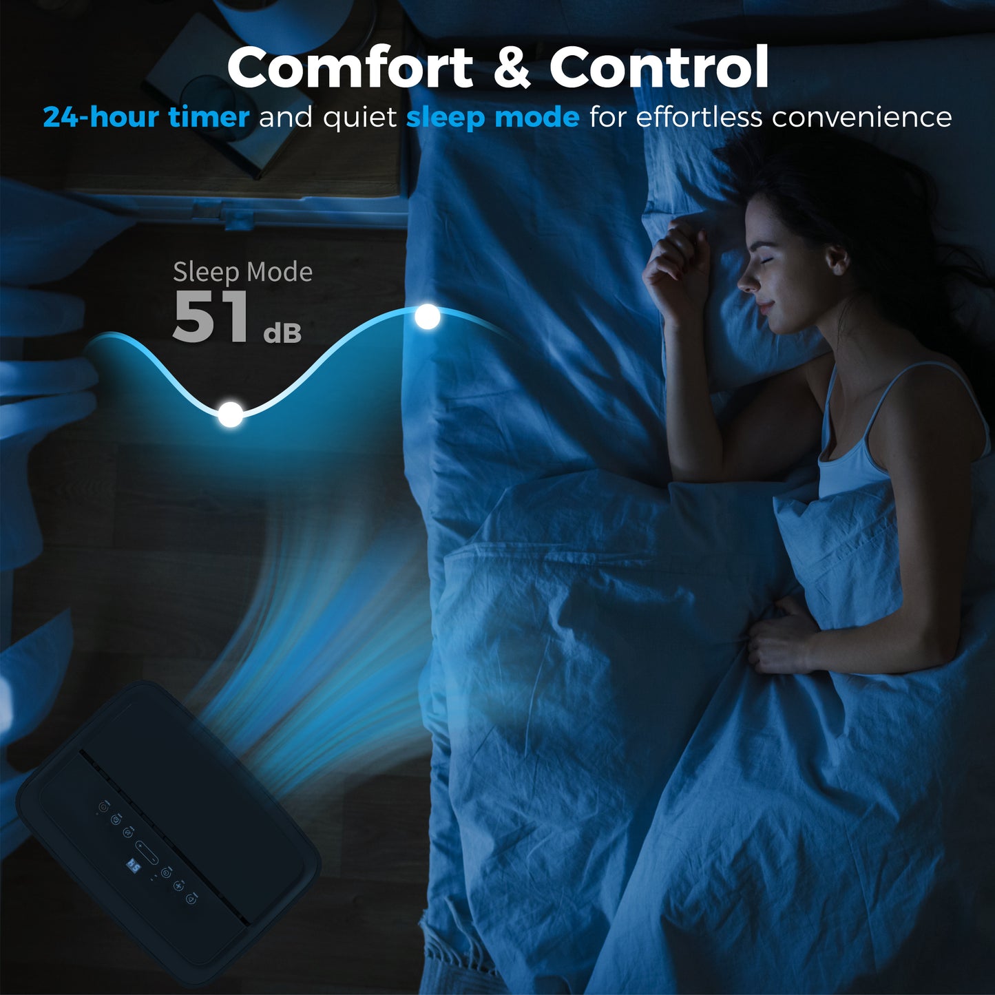 14,000 BTU Portable Air Conditioner Unit with Remote, 24H Timer
