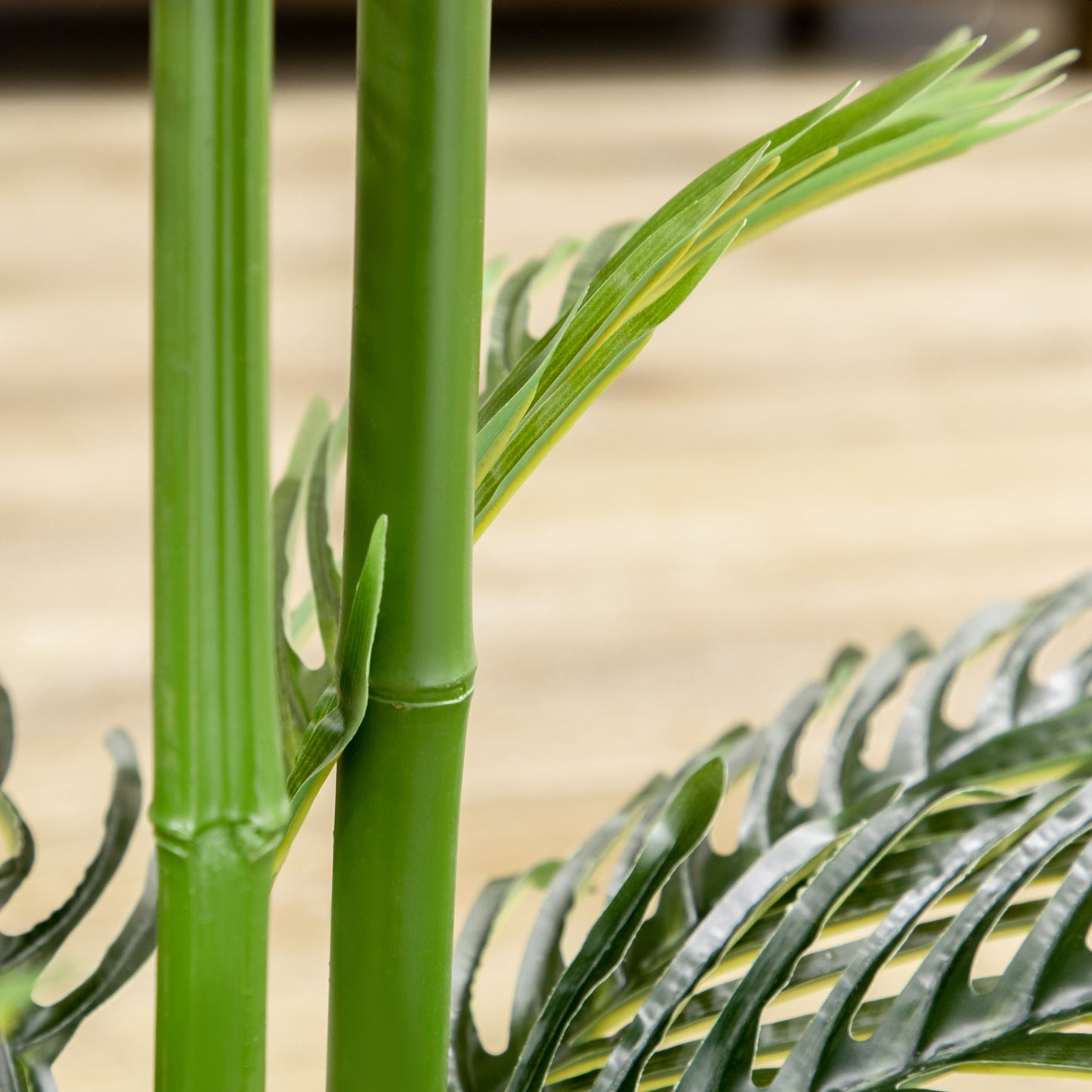 Artificial Plant Tropical Palm in Pot, Fake Plants for Home Indoor Outdoor Decor, 15x15x140cm