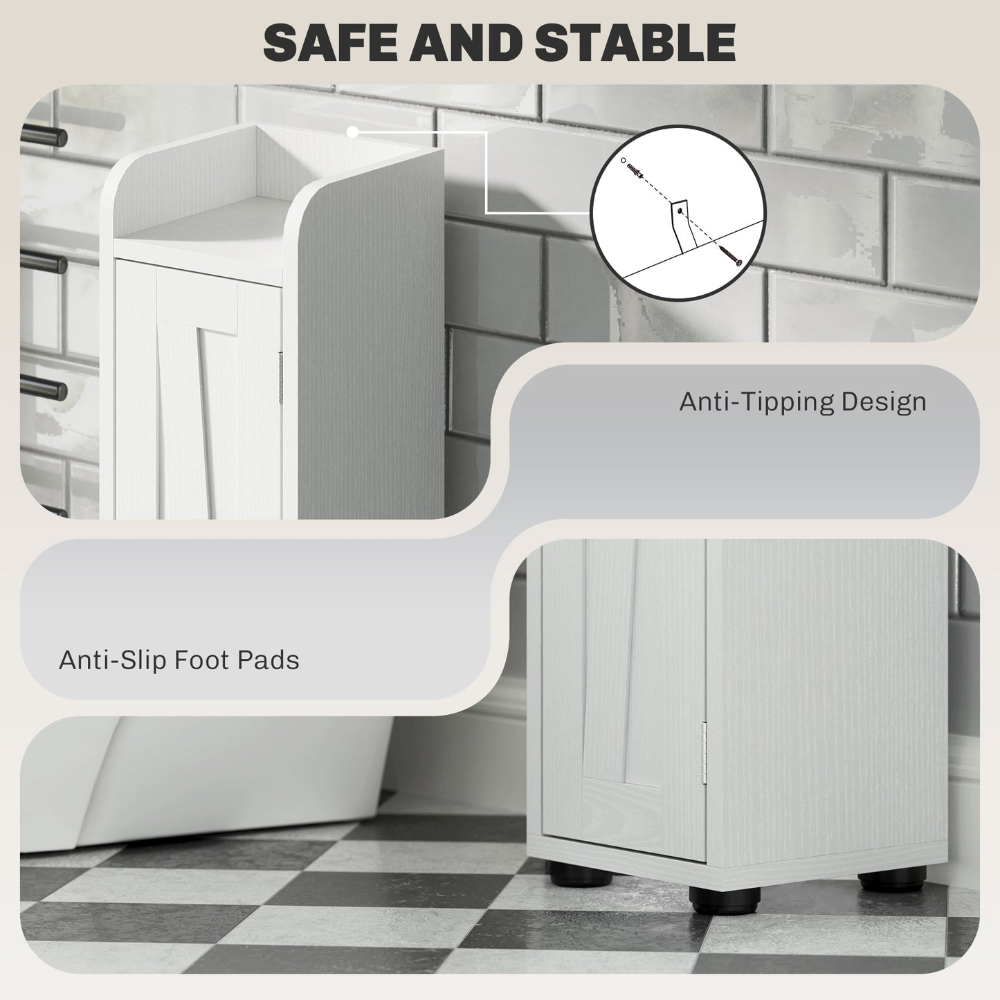 Tall Bathroom Storage Cabinet Slim Bathroom Cabinet with Drawer White