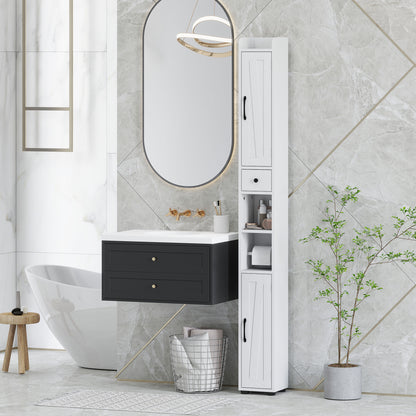 Tall Bathroom Storage Cabinet Slim Bathroom Cabinet with Drawer White