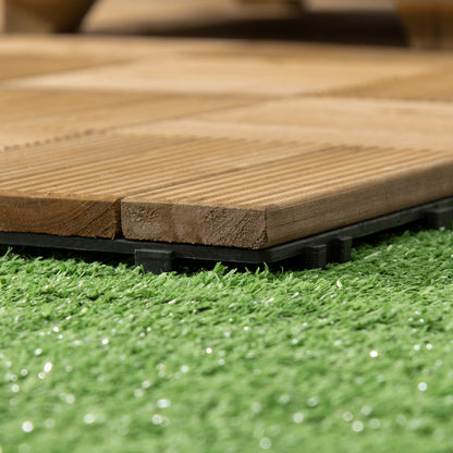 27 Pcs Wooden Decking Tiles, 30x30cm Decking Boards, 2.5㎡, Brown