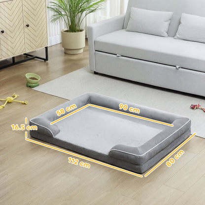 Dog Sofa Bed, Washable Pet Bed with Non-Slip Bottom, Grey