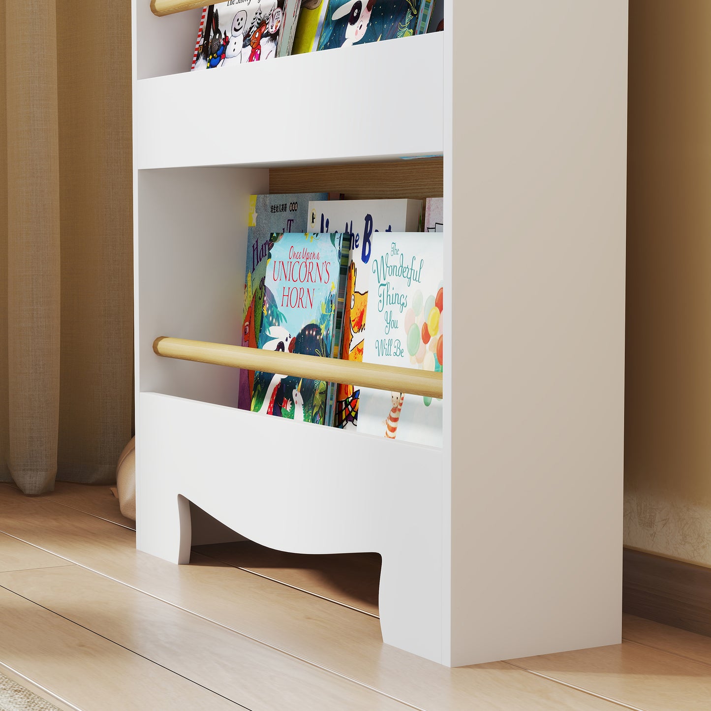 3 Tier Kids Bookshelf Bear Theme Children Bookcase