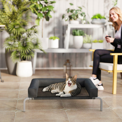 Elevated Dog Bed, Raised Dog Bed with Removable Bolsters