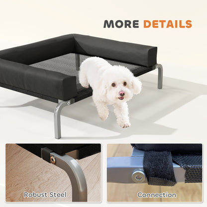 Elevated Dog Bed, Raised Dog Bed with Removable Bolsters