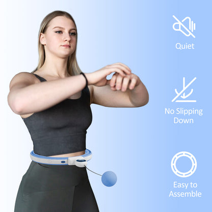 Smart Weighted Hula Hoop with 16 Detachable Knots, Light Blue