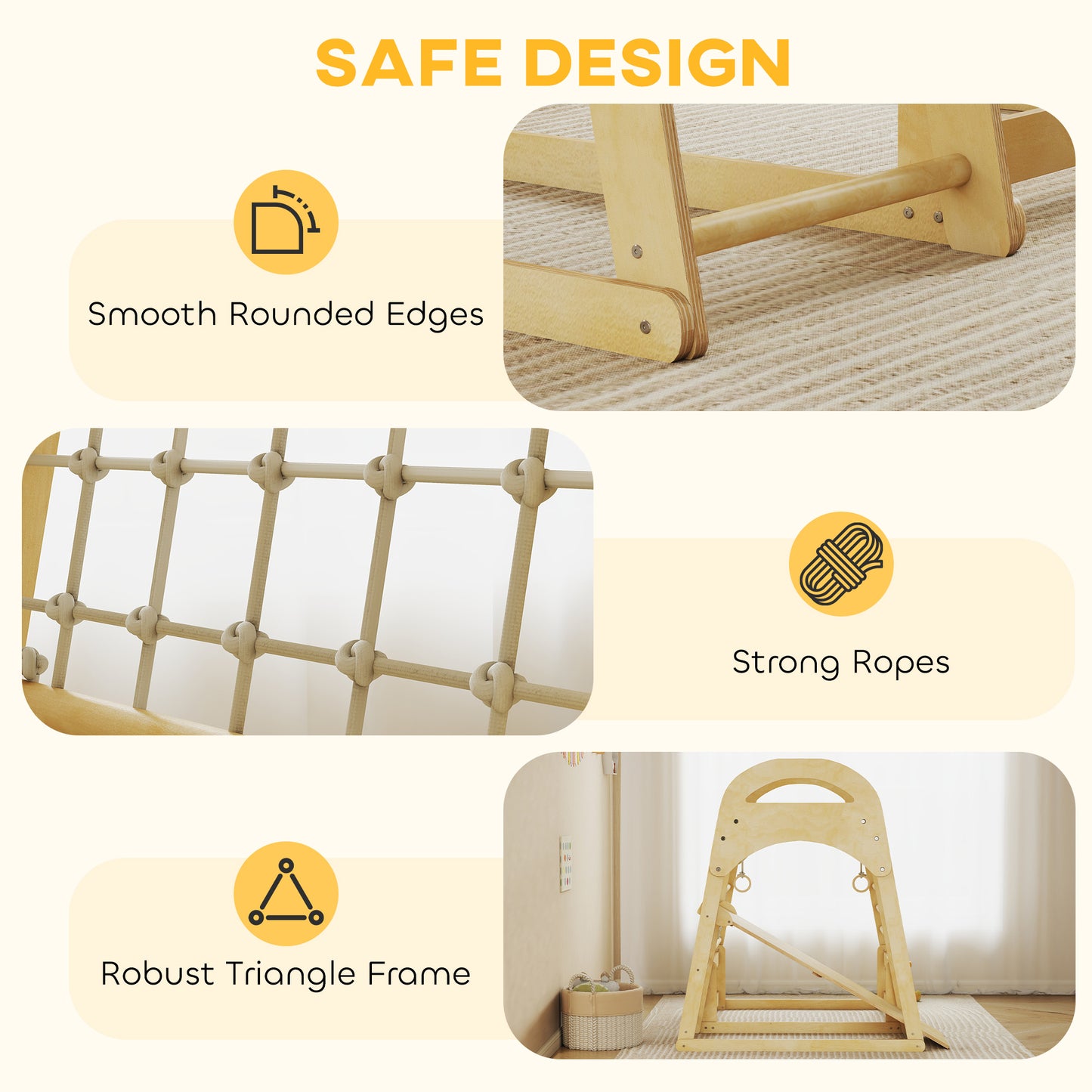 6 in 1 Kids Climbing Frame with Slide, Monkey Bars, Ladder