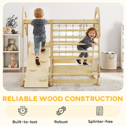 6 in 1 Kids Climbing Frame with Slide, Monkey Bars, Ladder