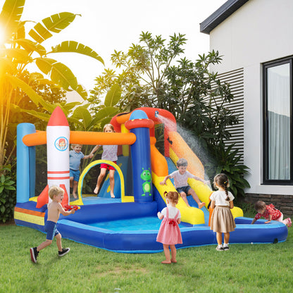 5 in 1 Bouncy Castle for Children with 550W Blower, Water Slide