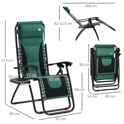 2 Pcs Zero Gravity Lounger Folding Recliner Chair w/ Cup Holder