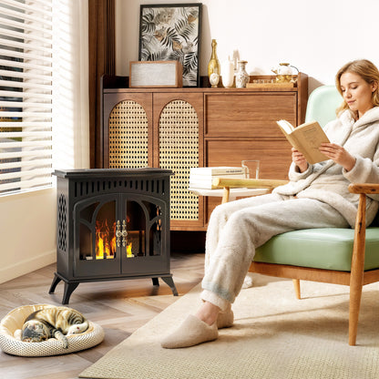 22" Bio Ethanol Fireplace Stove, Ethanol Fire Burner with Door
