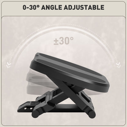 Adjustable Under-Desk Footrest Height Angle Tilt Anti-Slip Compact Health