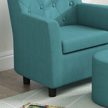 Kids Sofa Set with Footrest for Playroom Bedroom, Blue