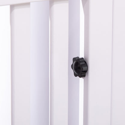 Wooden Dog Pen Pet Playpen 7 Panels Puppy Pen for Indoors - White