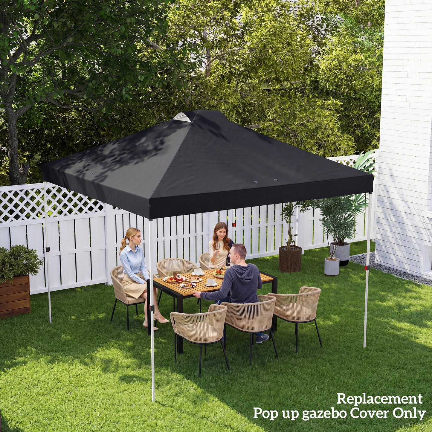 gazebo roof replacement UV50+ Waterproof 3x3(m) Black