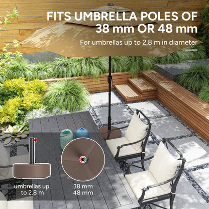 Round Garden Parasol Base, Sand/Water Filled Parasol Stand, Black