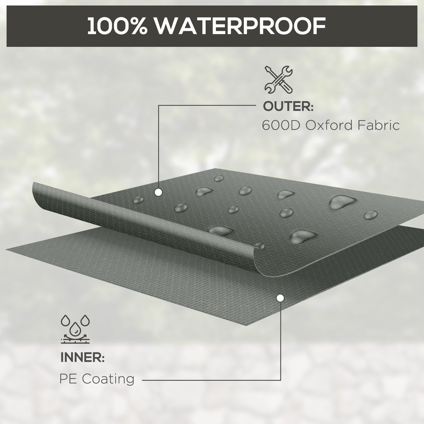 UV Rain Protective Cover or Garden Wicker Rattan Dark Grey
