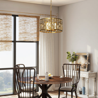 Modern Flush Mount Ceiling Light, Crystal Chandelier for Living Room