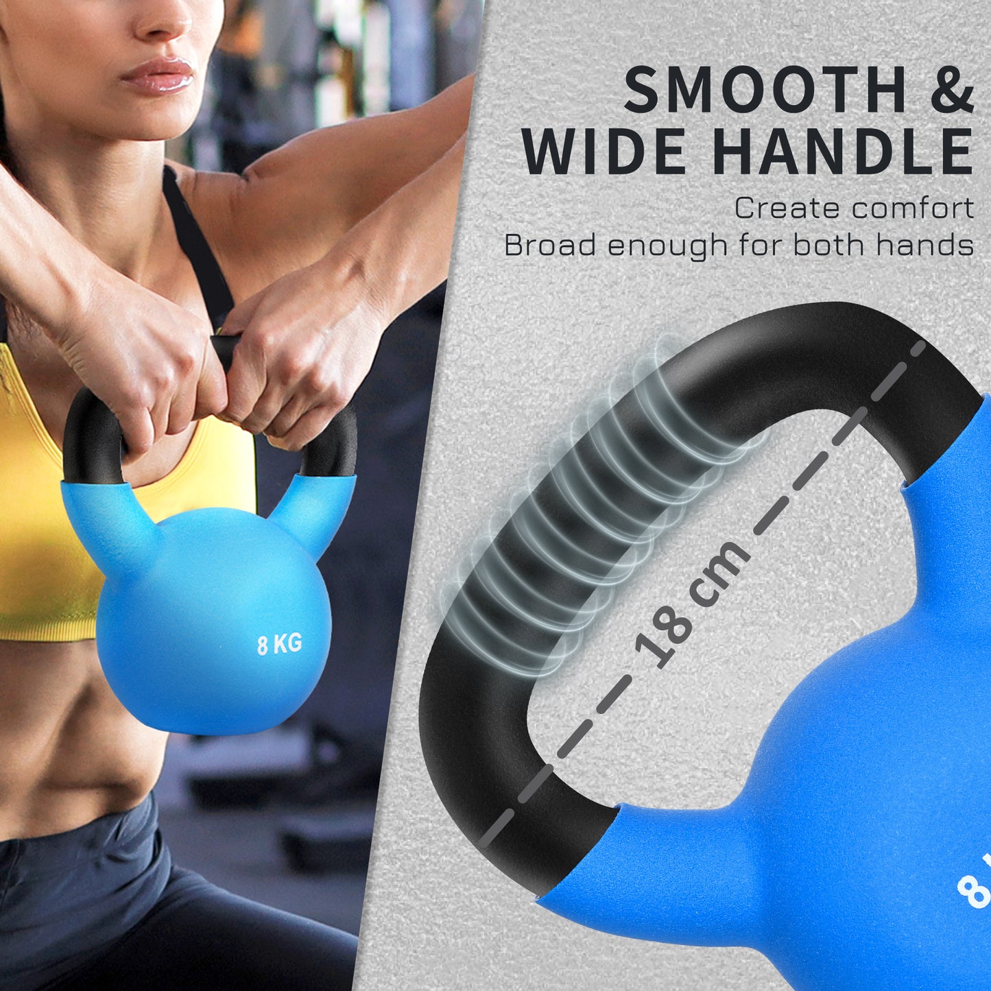 8KG Kettlebell with Soft Body and Non-Slip Handle, Blue