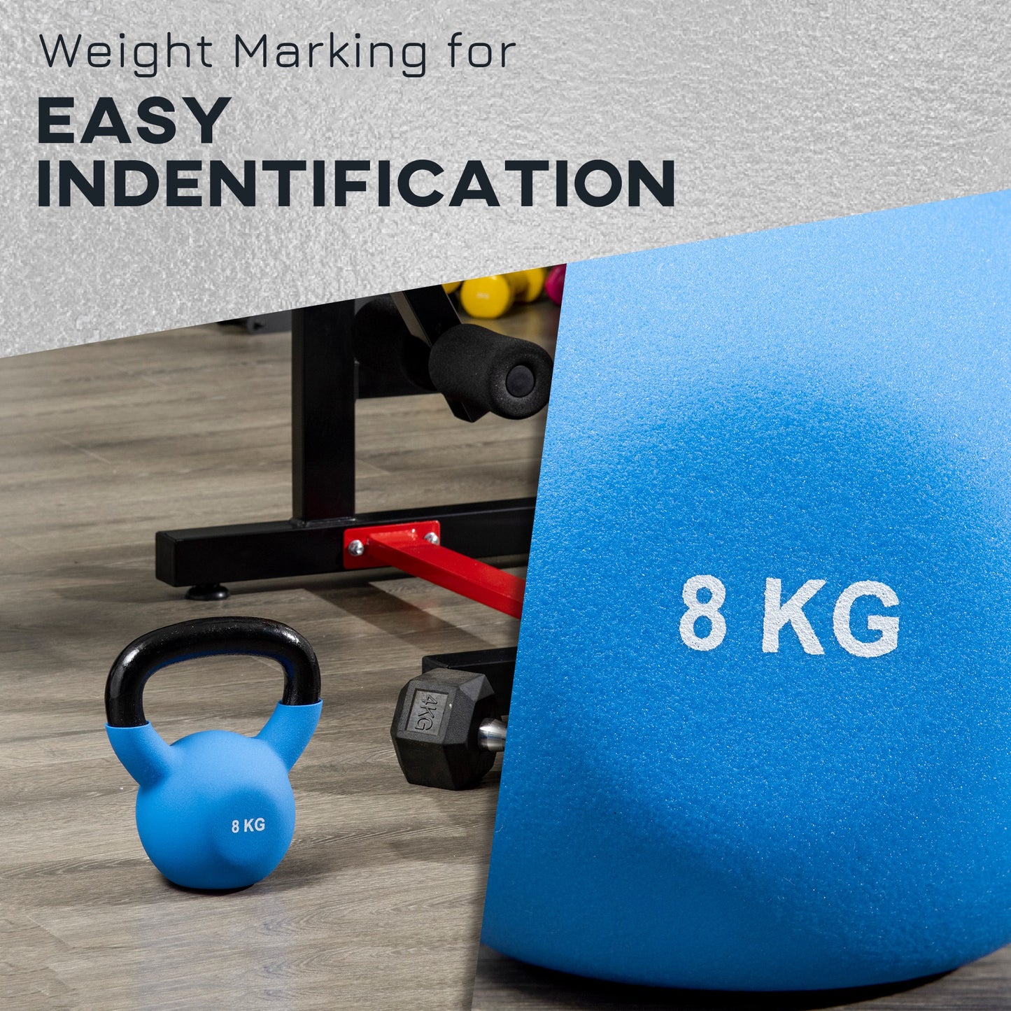 8KG Kettlebell with Soft Body and Non-Slip Handle, Blue
