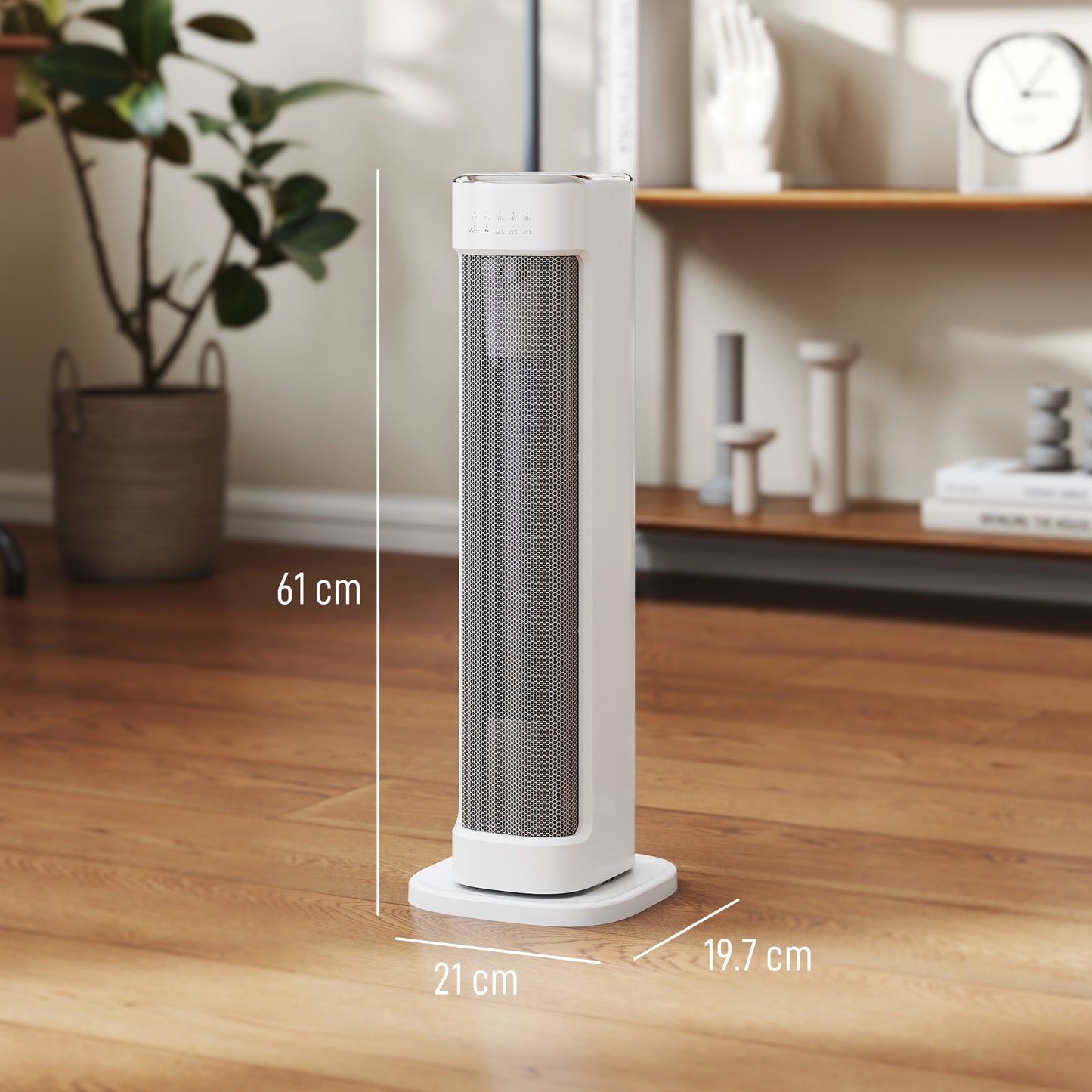 Ceramic Electric Heater, 2000W Space Heater with Timer, White