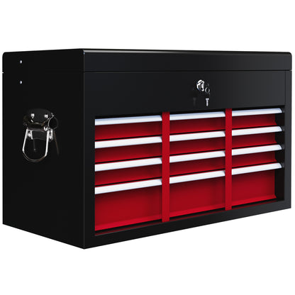 Lockable Metal Tool Chest w/ 6 Drawer, Ball Bearing Runners, Red