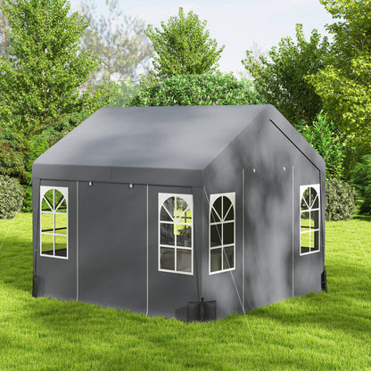 3 x 3 m Party Tent, Outdoor Canopy Tent with Sidewalls, Grey