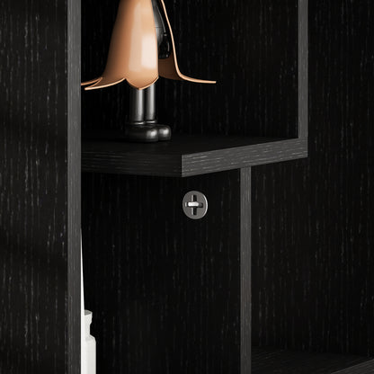 3-Tier Side End Table Open Shelves Storage Magazine Desk Black