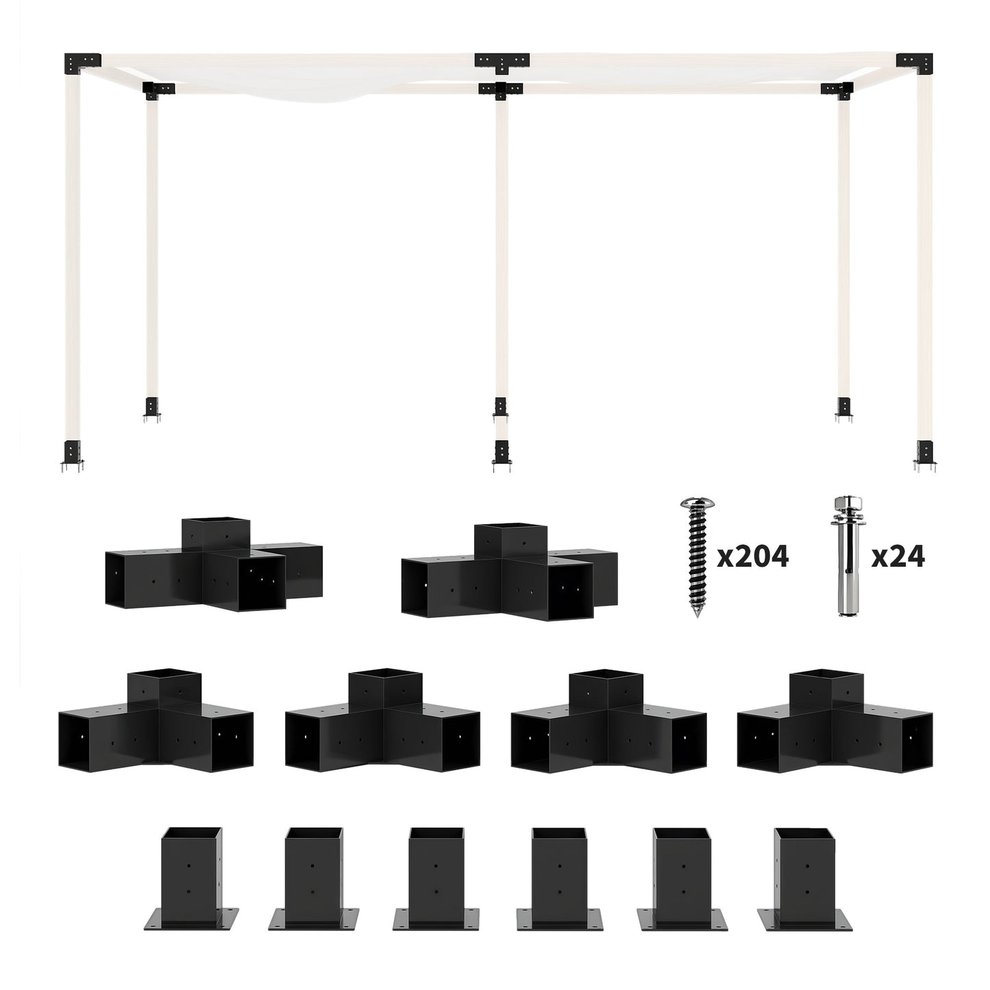 Pergola Kit, Pergola Brackets with 3-Way & 4-Way Corner Brackets