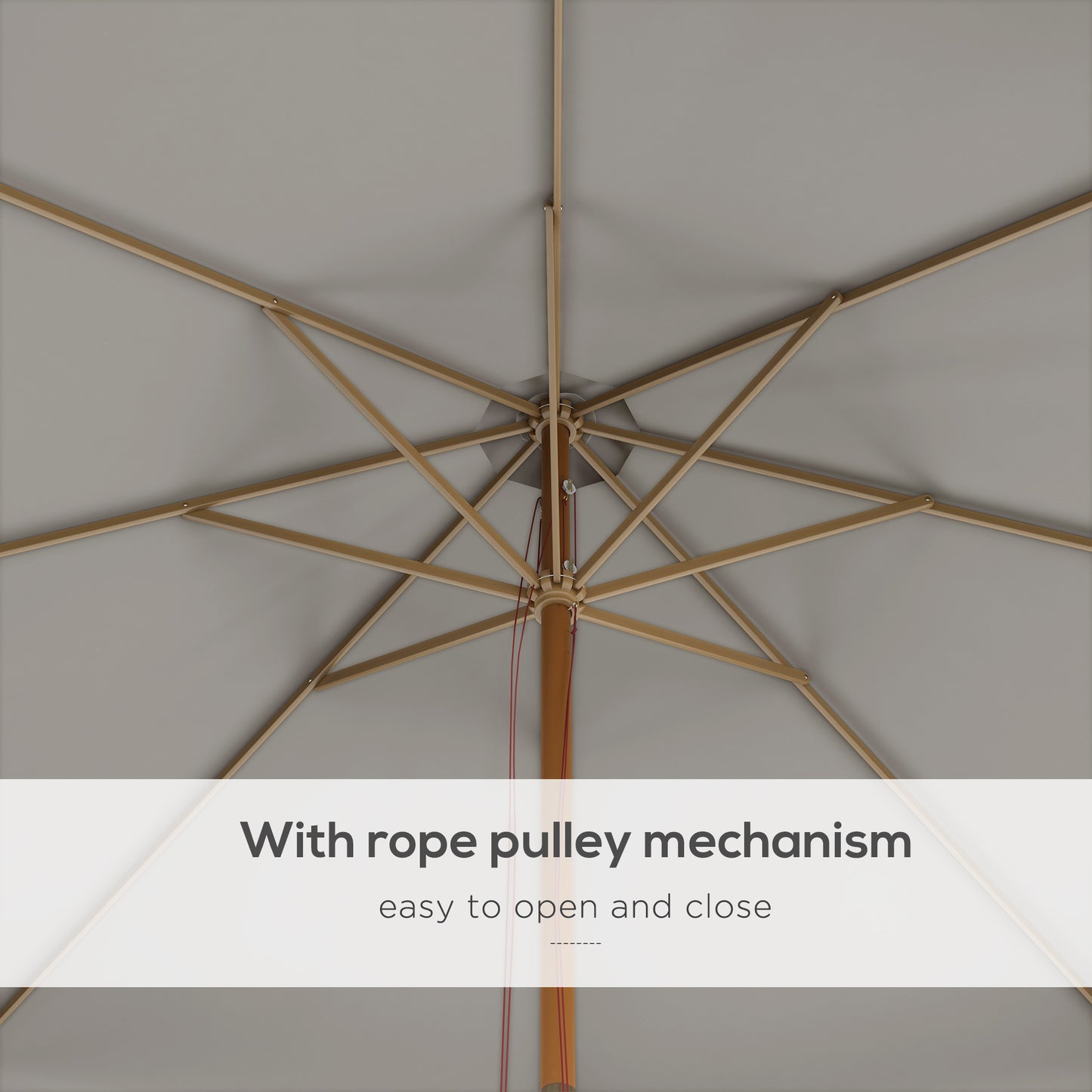 Garden Parasol Patio Umbrella with Ruffles Grey