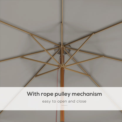 Garden Parasol Patio Umbrella with Ruffles Grey