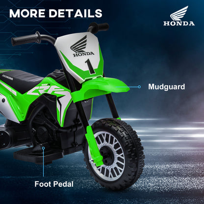 Honda CRF450RL Licensed 6V Kids Electric Motorbike w/ Horn - Green