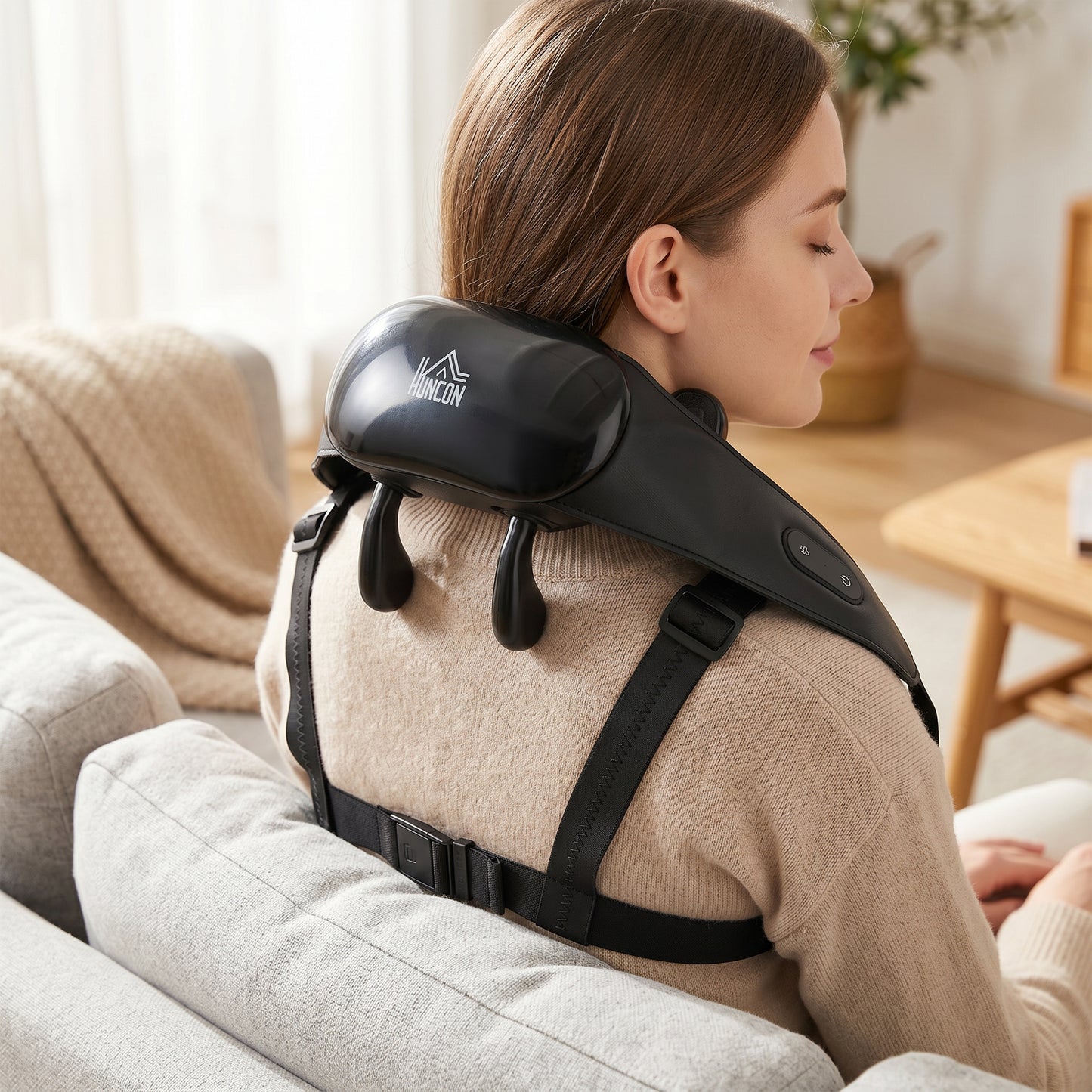 Cordless Neck Massager with Heat, Deep Tissue 4D Shiatsu Neck and Shoulder Massager for Back and Leg, for Car Home Office, Gifts for Men and Women
