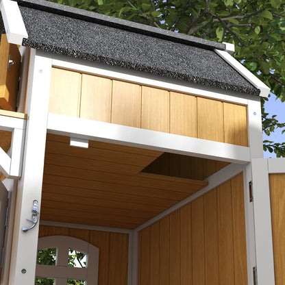 Outdoor Cat House Cat Shelter w/ Openable Asphalt Roof, Escape Doors