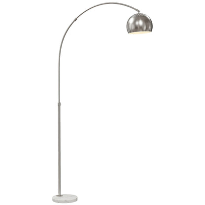 Arc Floor Lamp for Living Room, Free Standing Tall Lamp, Silver Tone
