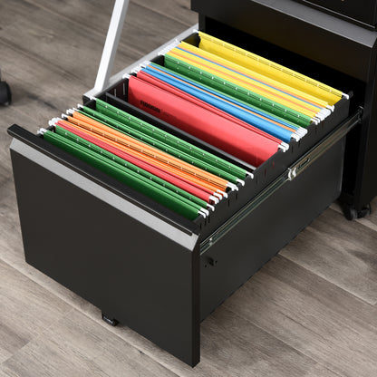 3 Drawer Vertical File Cabinet Lockable Metal Filling Cabinet Black