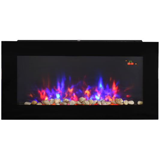 1000W/2000W LED Electric Fireplace Automatic Function Remote Timer Safe