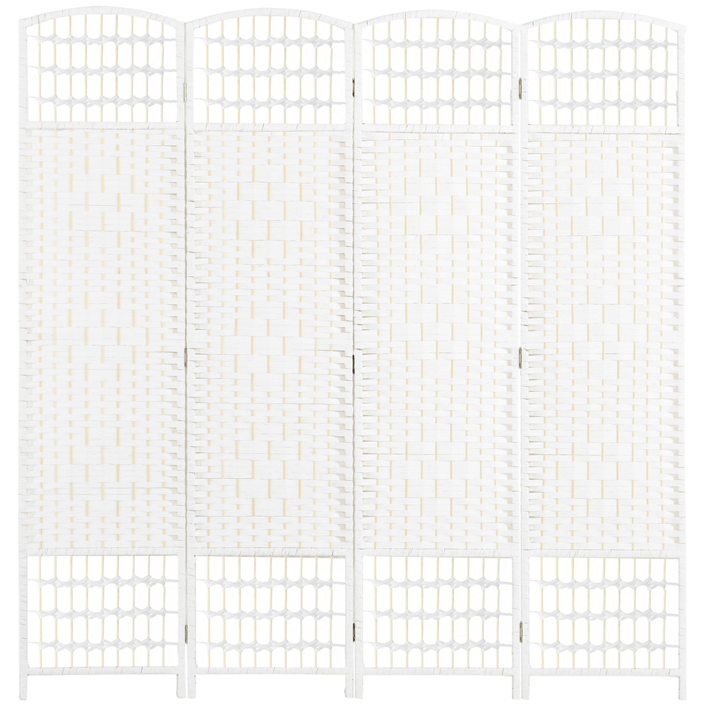 4 Panel Folding Room Divider, 170cm Freestanding Privacy Screen, White
