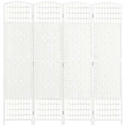 4 Panel Folding Room Divider, 170cm Freestanding Privacy Screen, White