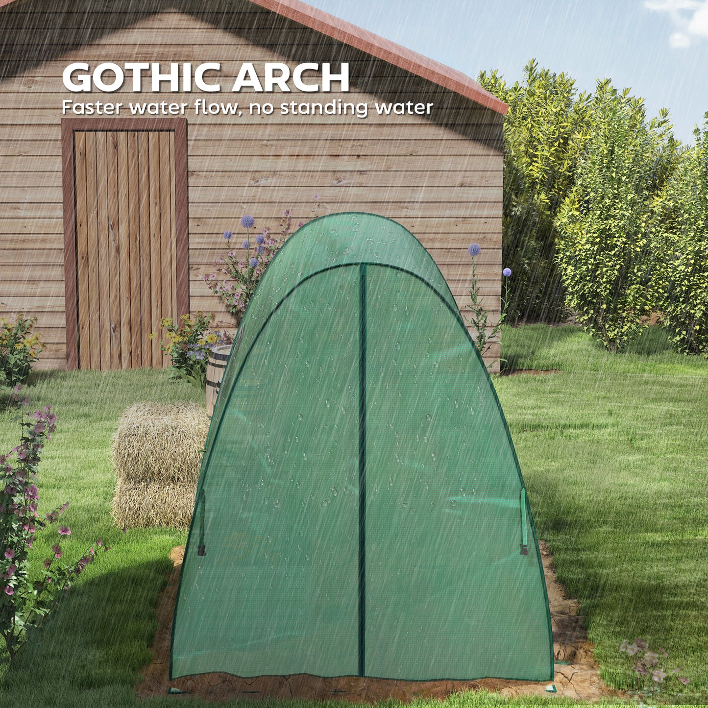 Portable Greenhouse Gardening Plant Hot House with 2 Doors, Green