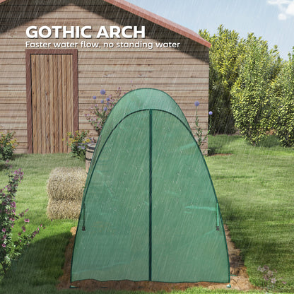Portable Greenhouse Gardening Plant Hot House with 2 Doors, Green