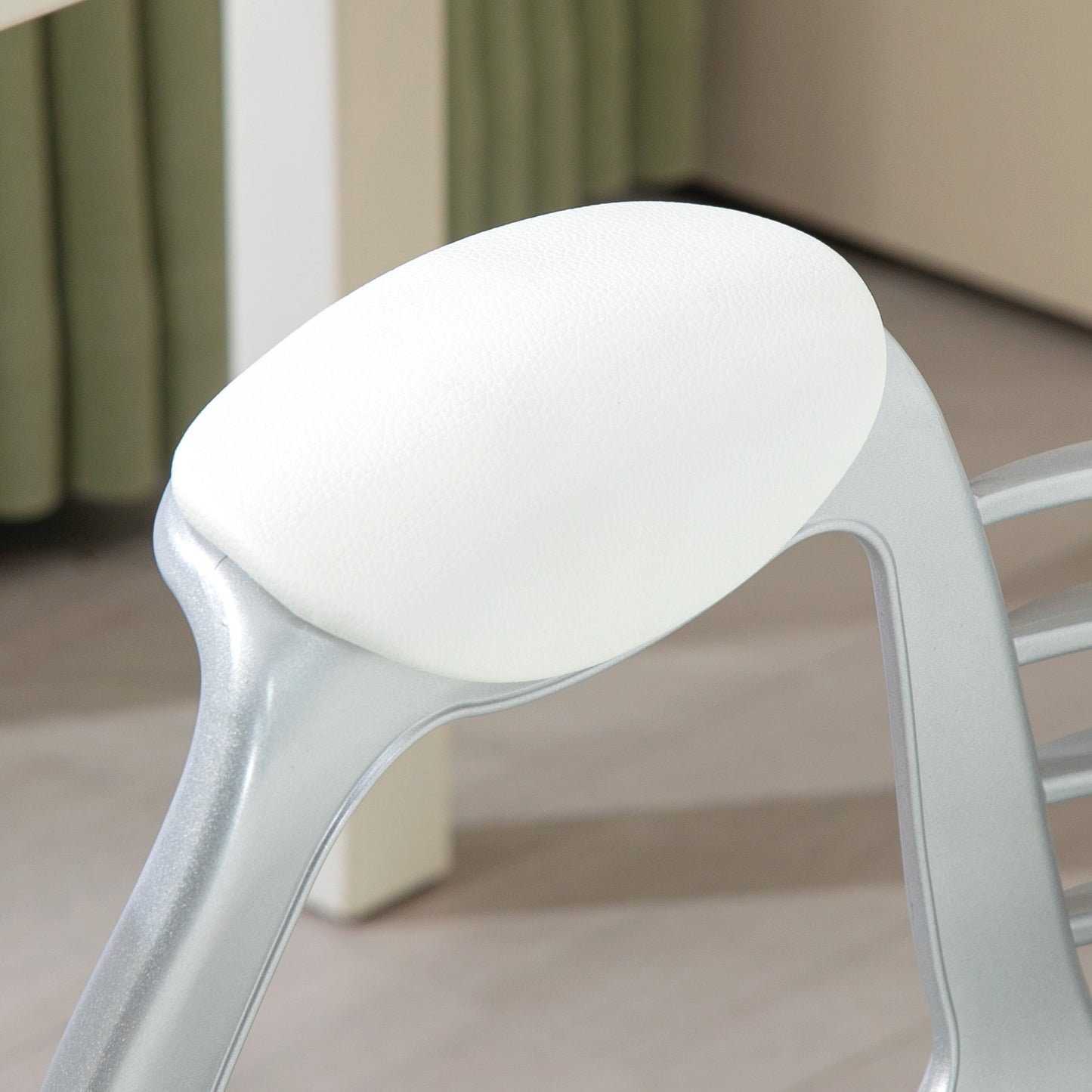Office Chair PU Diamante Padded Ergonomic 360° Swivel White