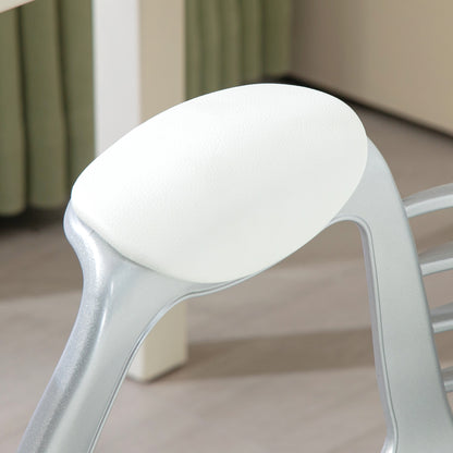 Office Chair PU Diamante Padded Ergonomic 360° Swivel White