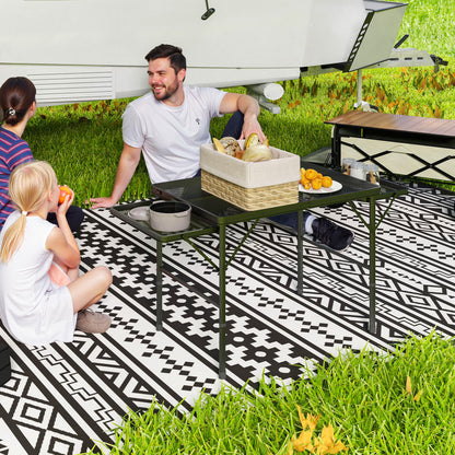 4.5ft Portable Folding Table, Height Adjustable Metal Picnic Table