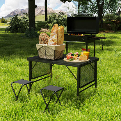 4.5ft Portable Folding Table, Height Adjustable Metal Picnic Table
