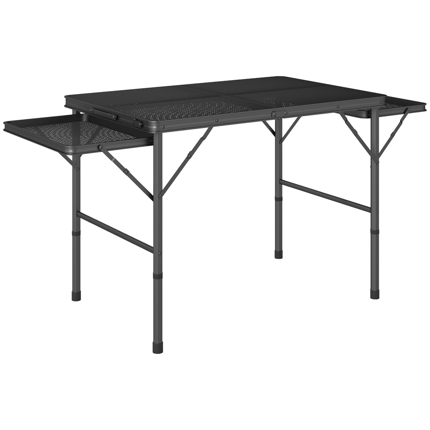4.5ft Portable Folding Table, Height Adjustable Metal Picnic Table